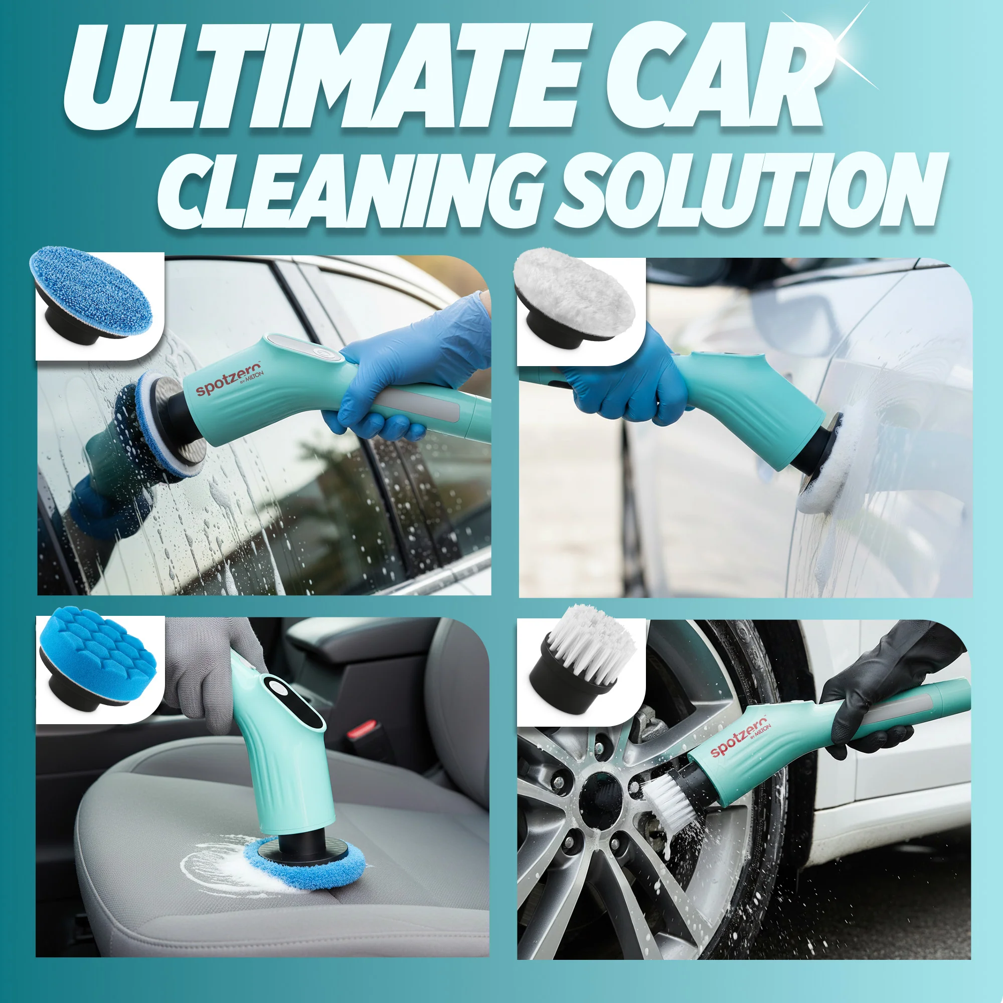 8-In-1 Electric Cleaning Brush Scrubber (Spotzero by Milton) - Image 2