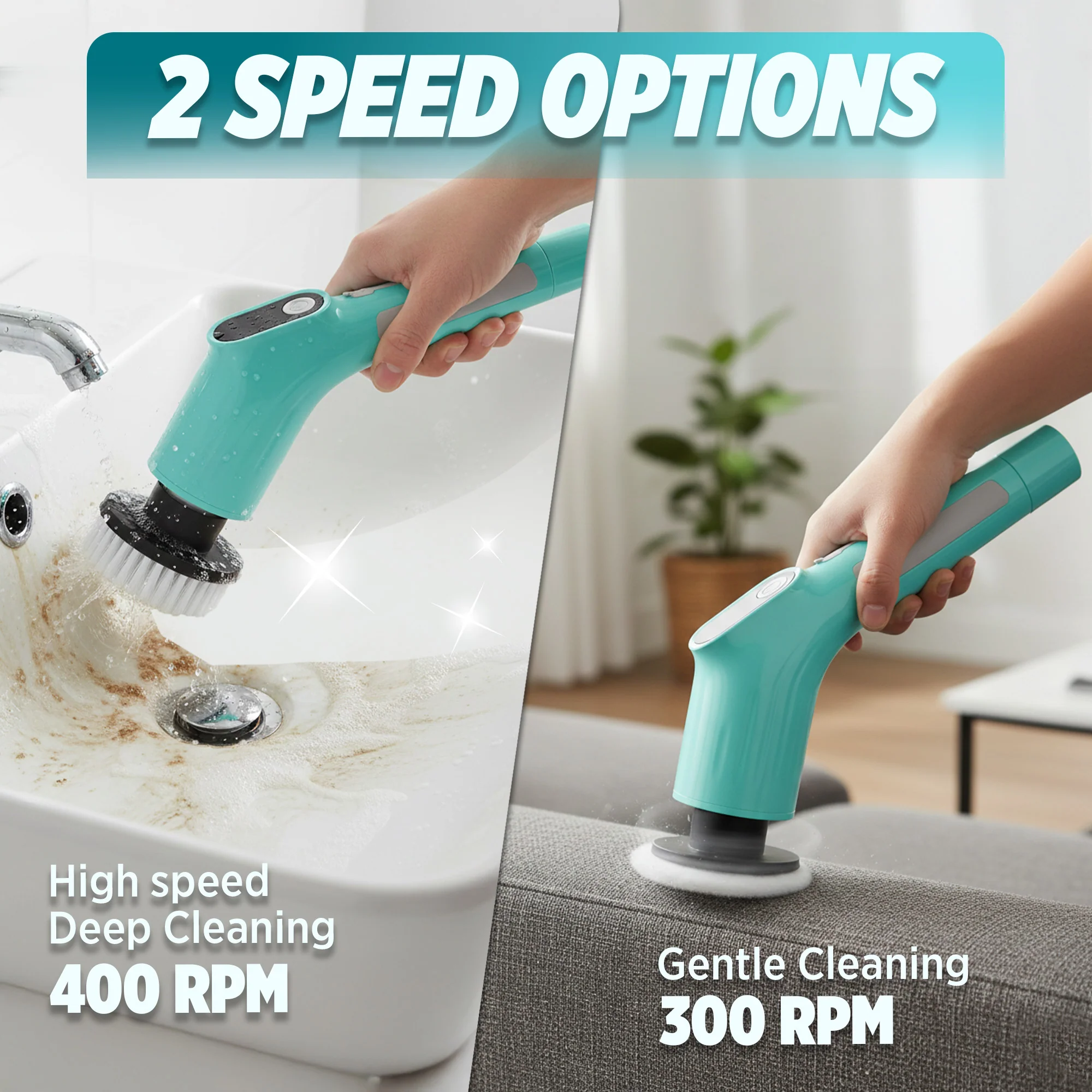 8-In-1 Electric Cleaning Brush Scrubber (Spotzero by Milton) - Image 6
