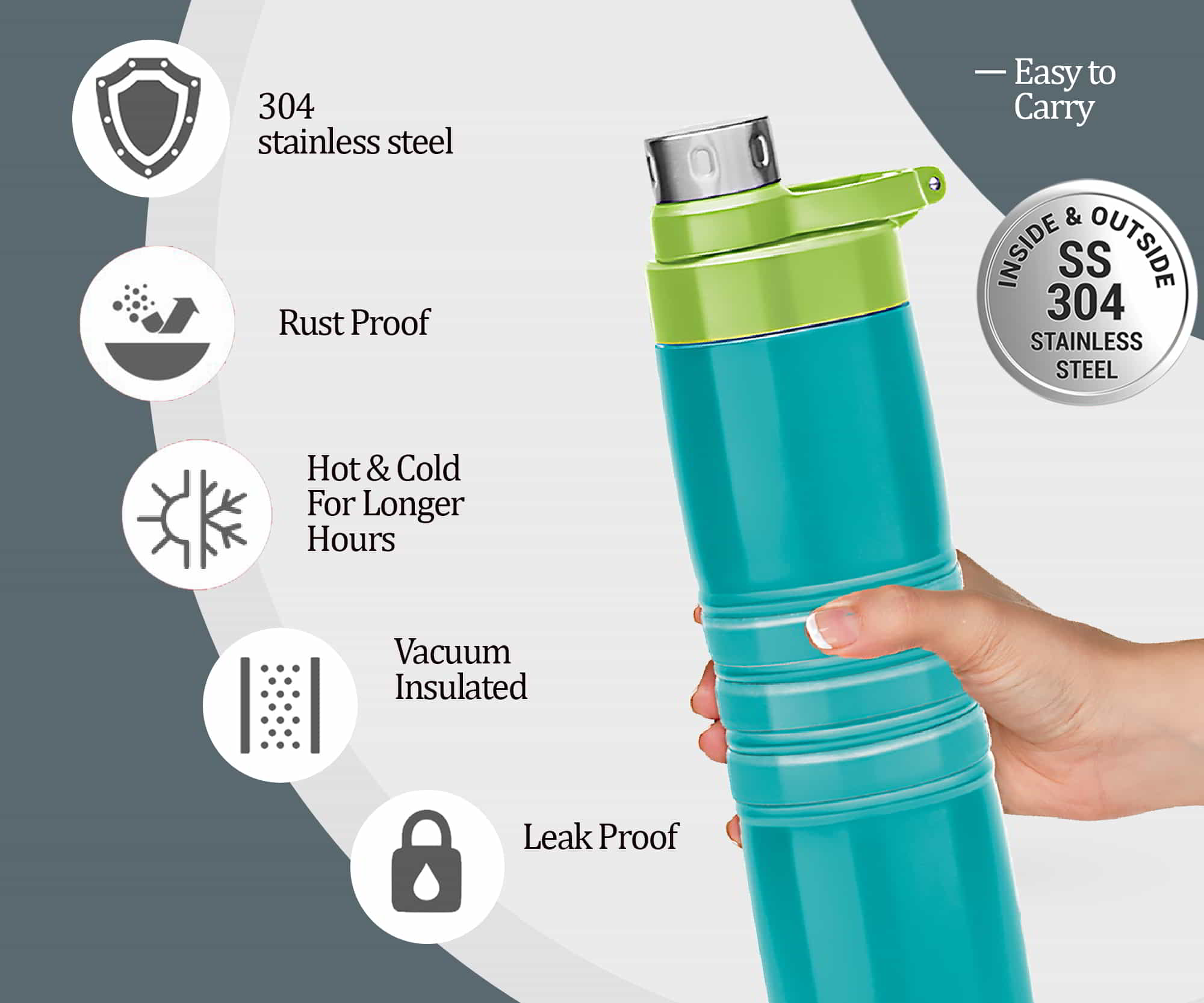 Amigo Thermosteel Water Bottle (Milton) - Image 3