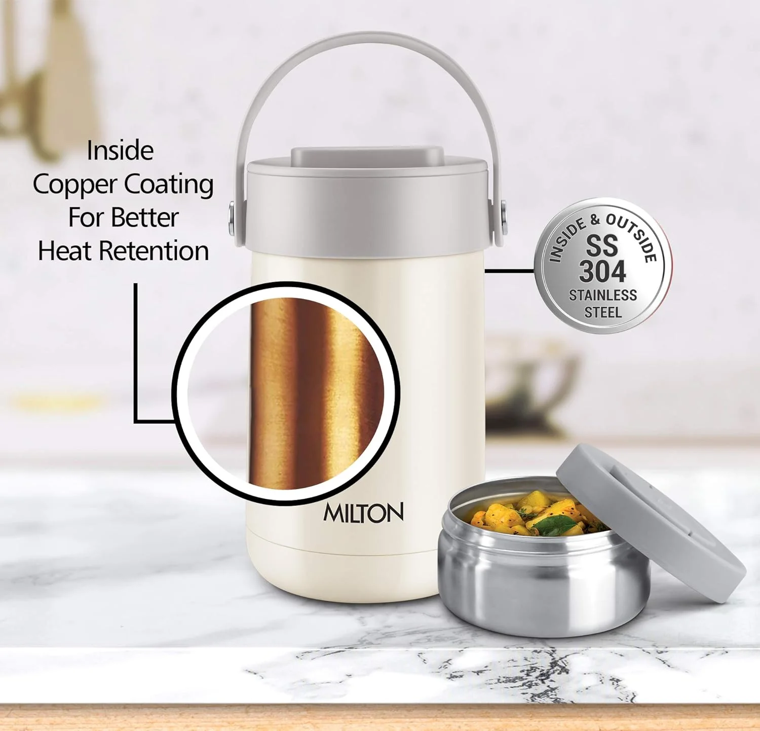 Glamour Thermosteel Stainless Steel Tiffin Box (Milton) - Image 3