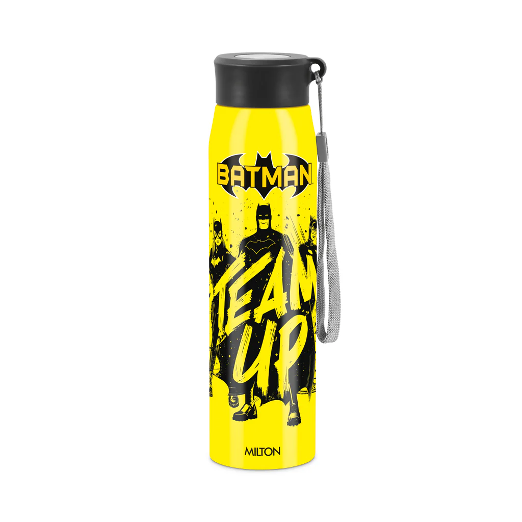 Batman 3D Yellow Design Handy Stainless Steel Bottle (Milton) - Image 4