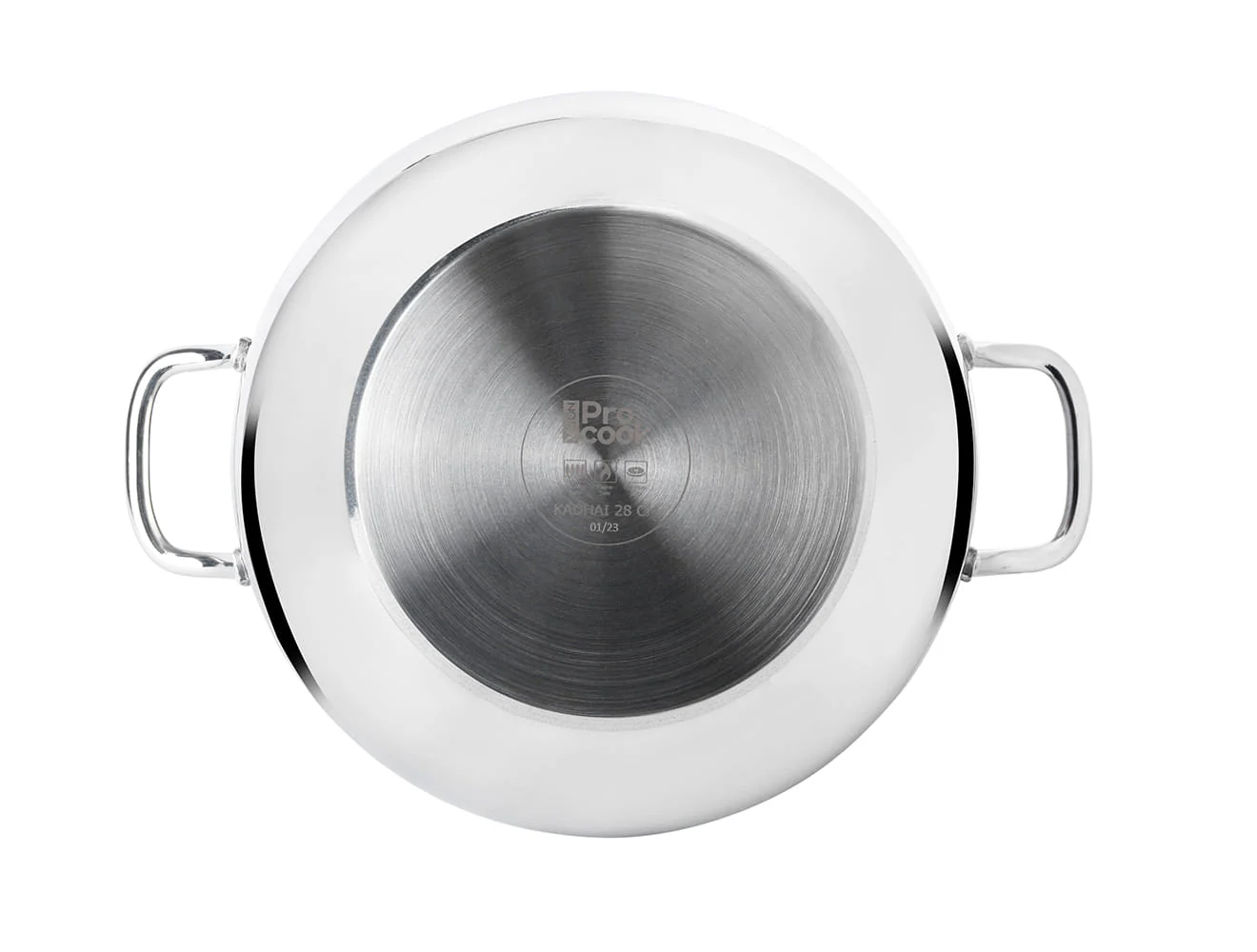 Kadhai with Glass Lid Stainless Steel Sandwich Bottom (Milton Procook) - Image 5