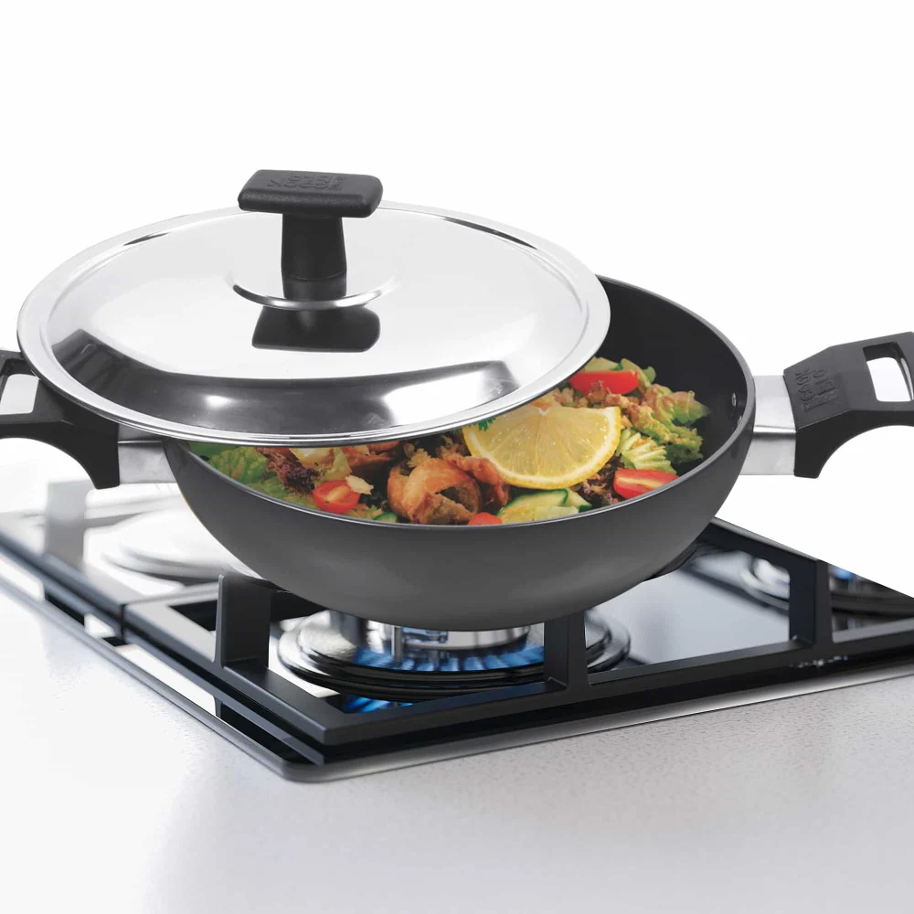 Kadhai Hard Anodized with Stainless Steel Lid (Milton Procook) - Image 5