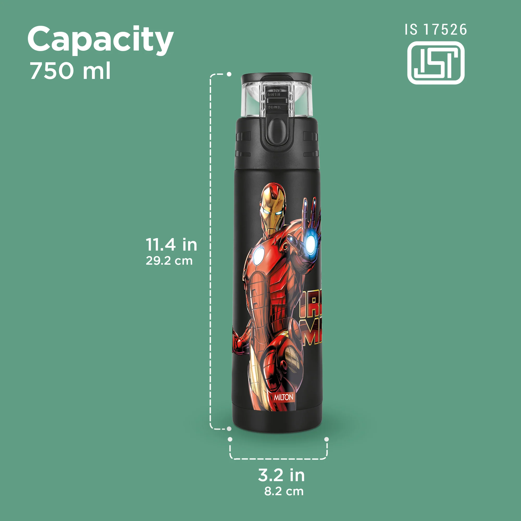 Marvel Mighty Iron Man Thermosteel Bottle (Milton) - Image 4
