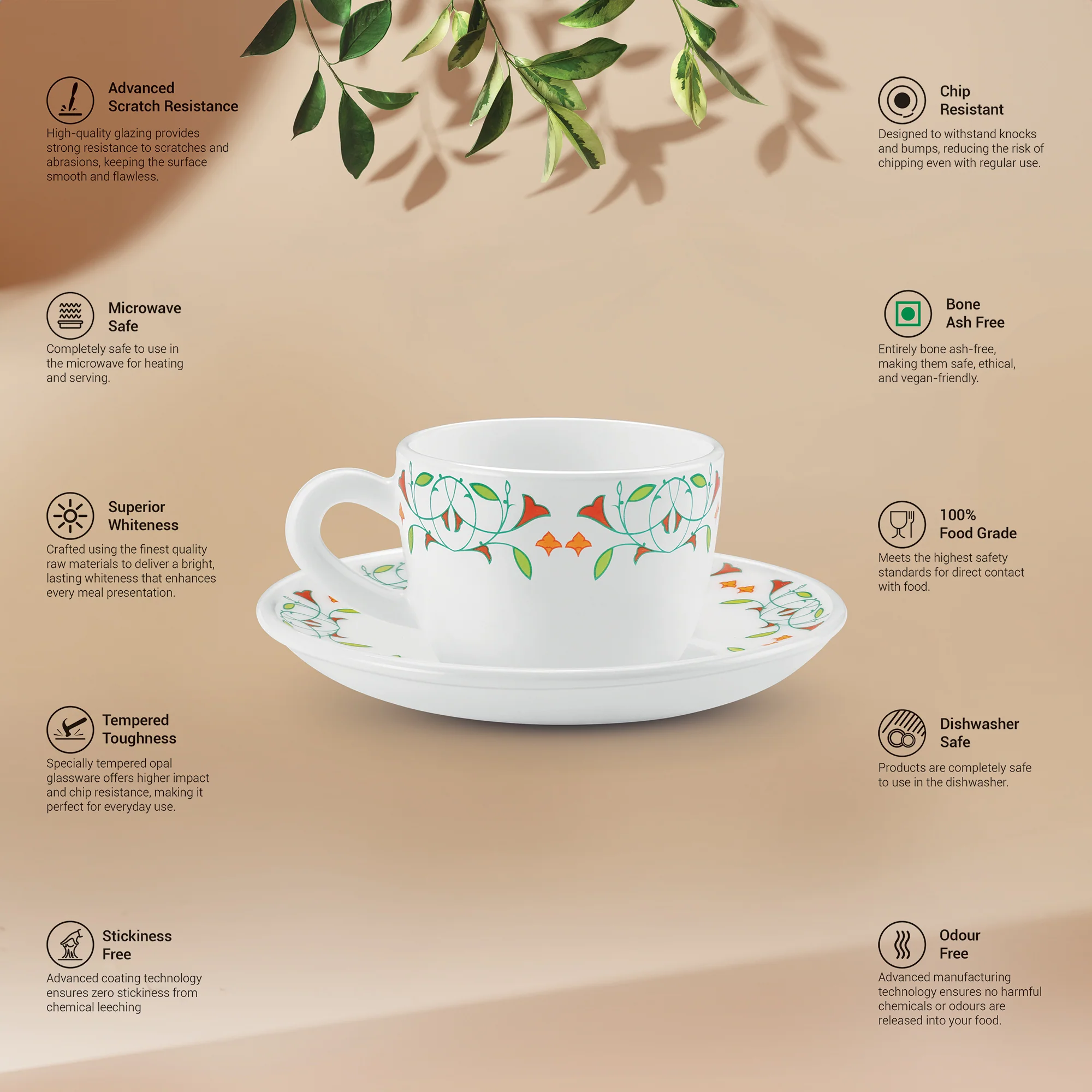 Ophelia 13 CL Cup Saucer Set - MEENA (Treo by Milton) - Image 2