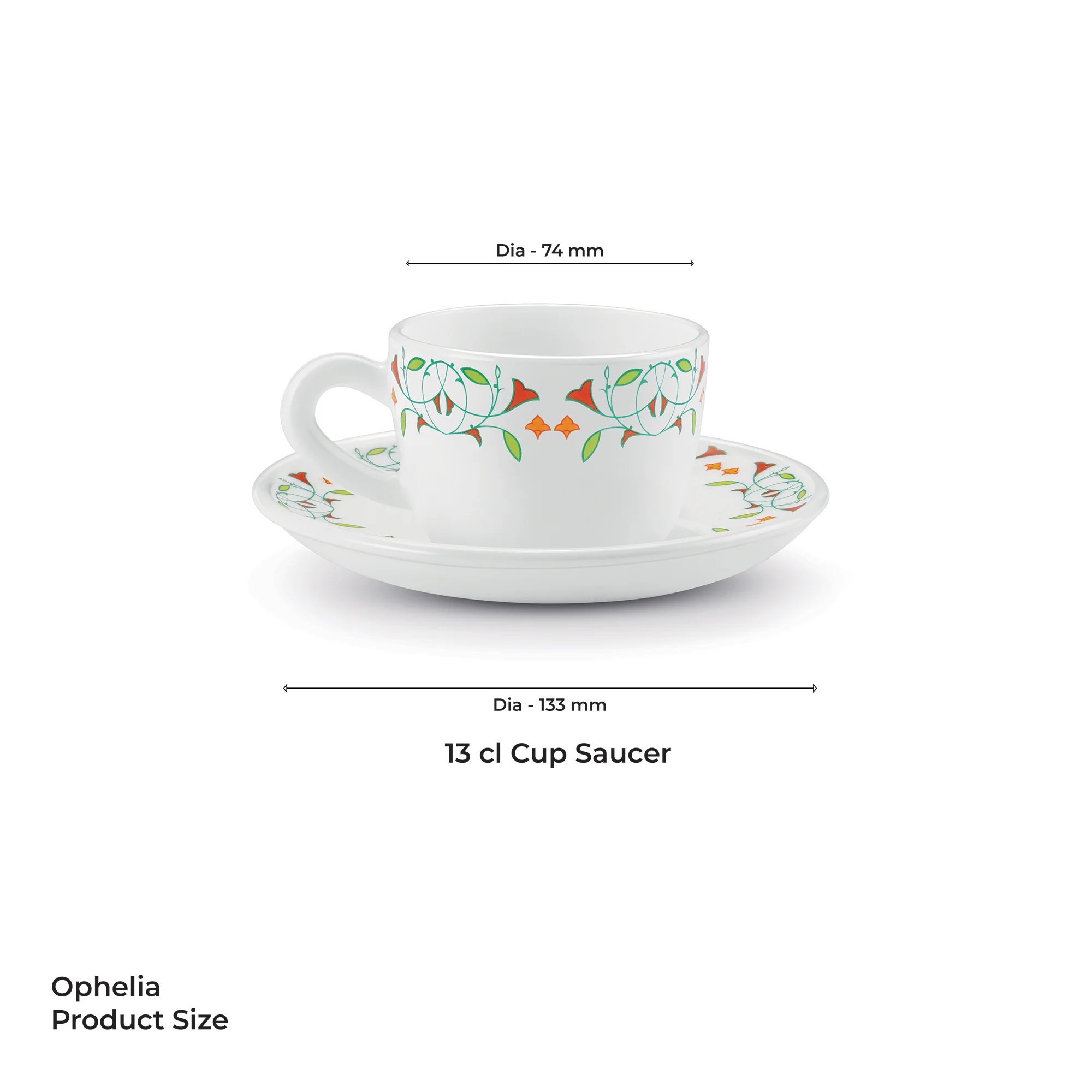 Ophelia 13 CL Cup Saucer Set - MEENA (Treo by Milton) - Image 3