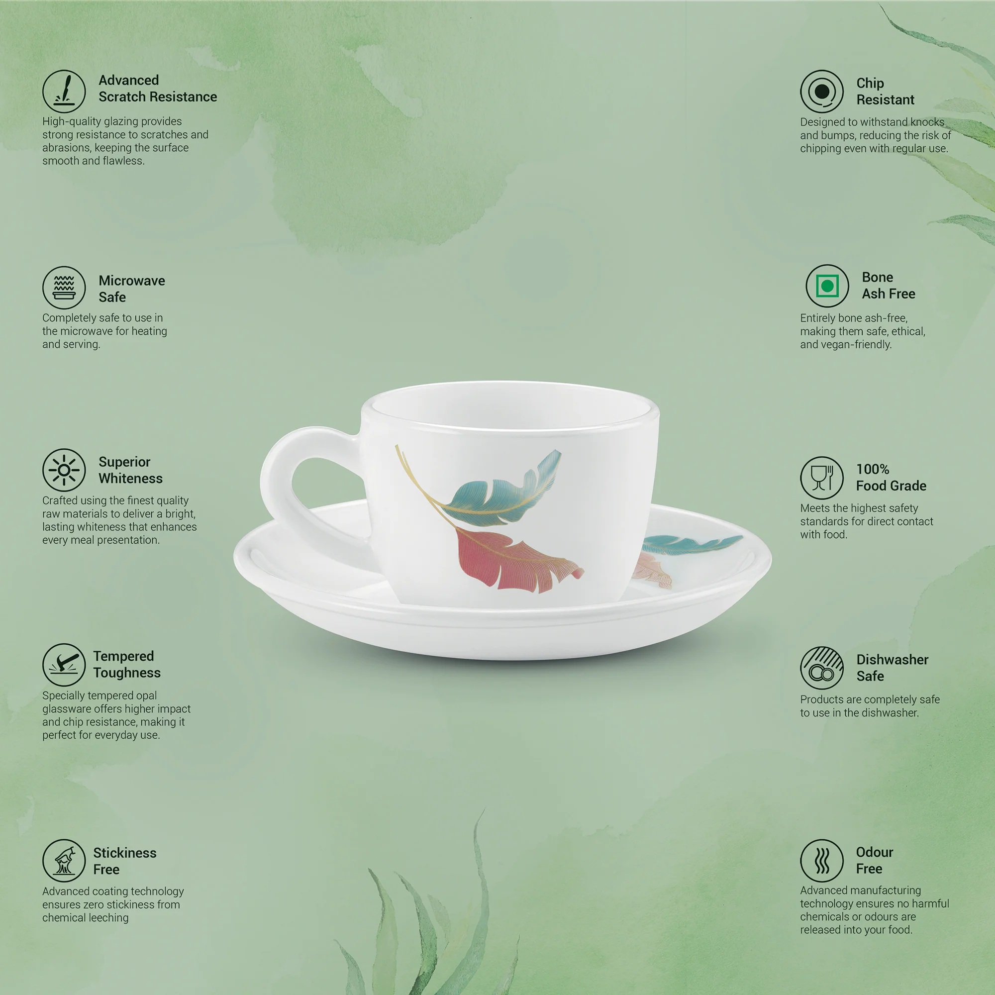 Ophelia 13 CL Cup Saucer Set - PALMA (Treo by Milton) - Image 2