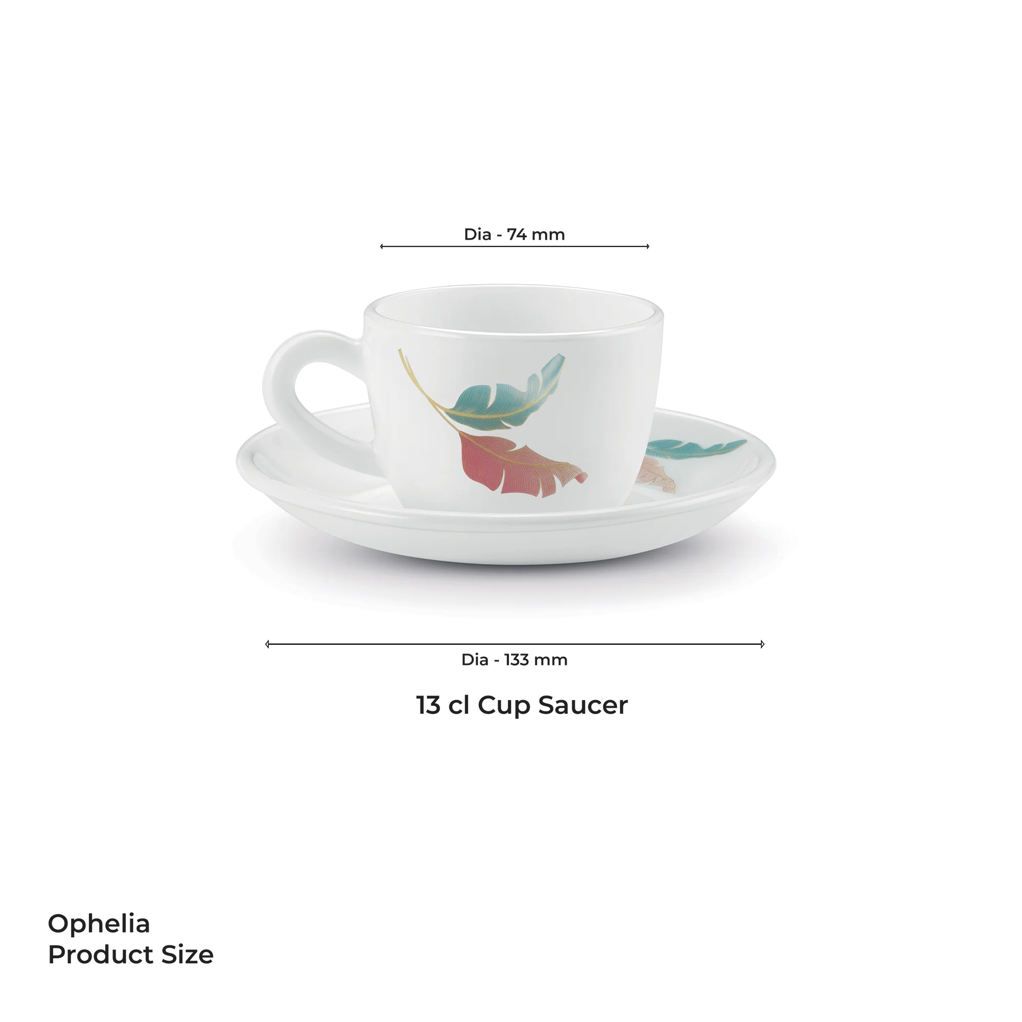 Ophelia 13 CL Cup Saucer Set - PALMA (Treo by Milton) - Image 4