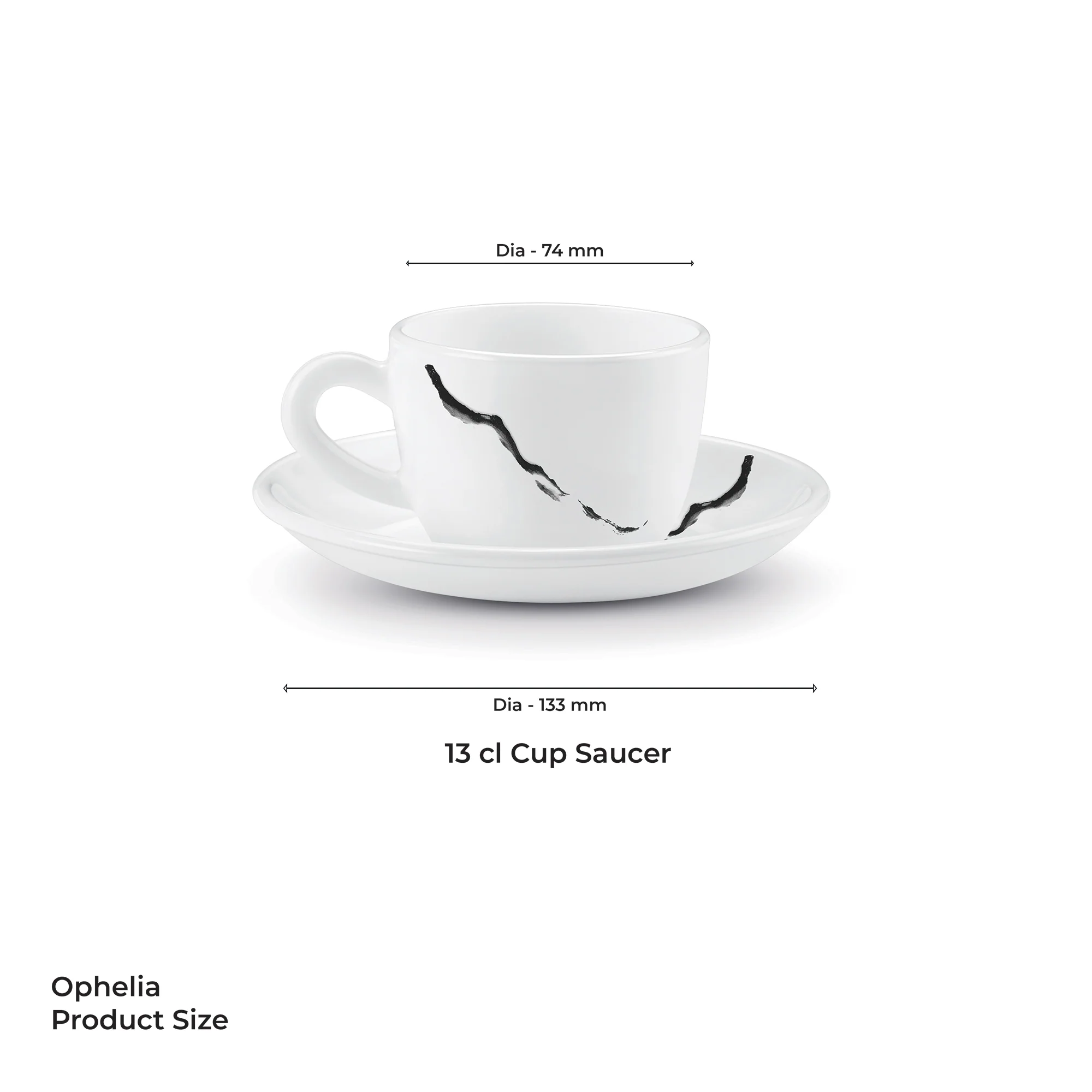 Ophelia 13 CL Cup Saucer Set - STRIA (Treo by Milton) - Image 3