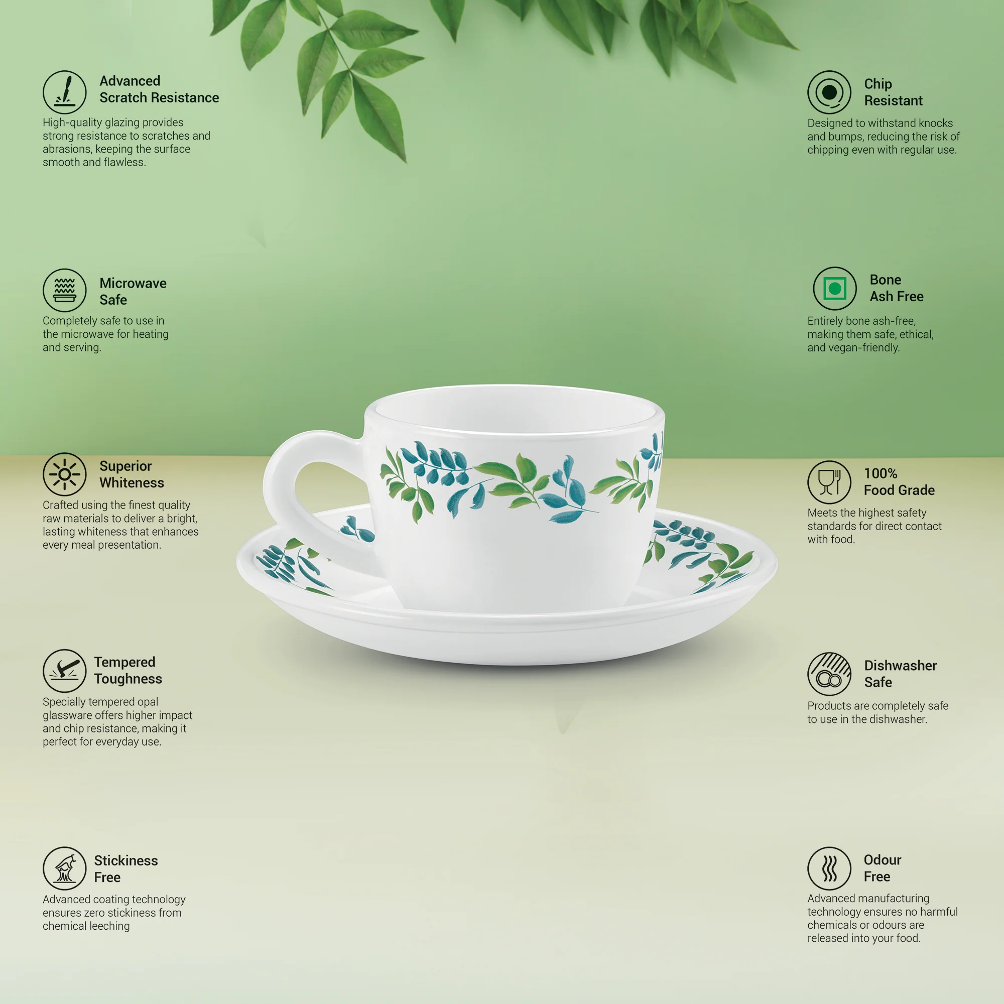 Ophelia 13 CL Cup Saucer Set - VERDINIA (Treo by Milton) - Image 2
