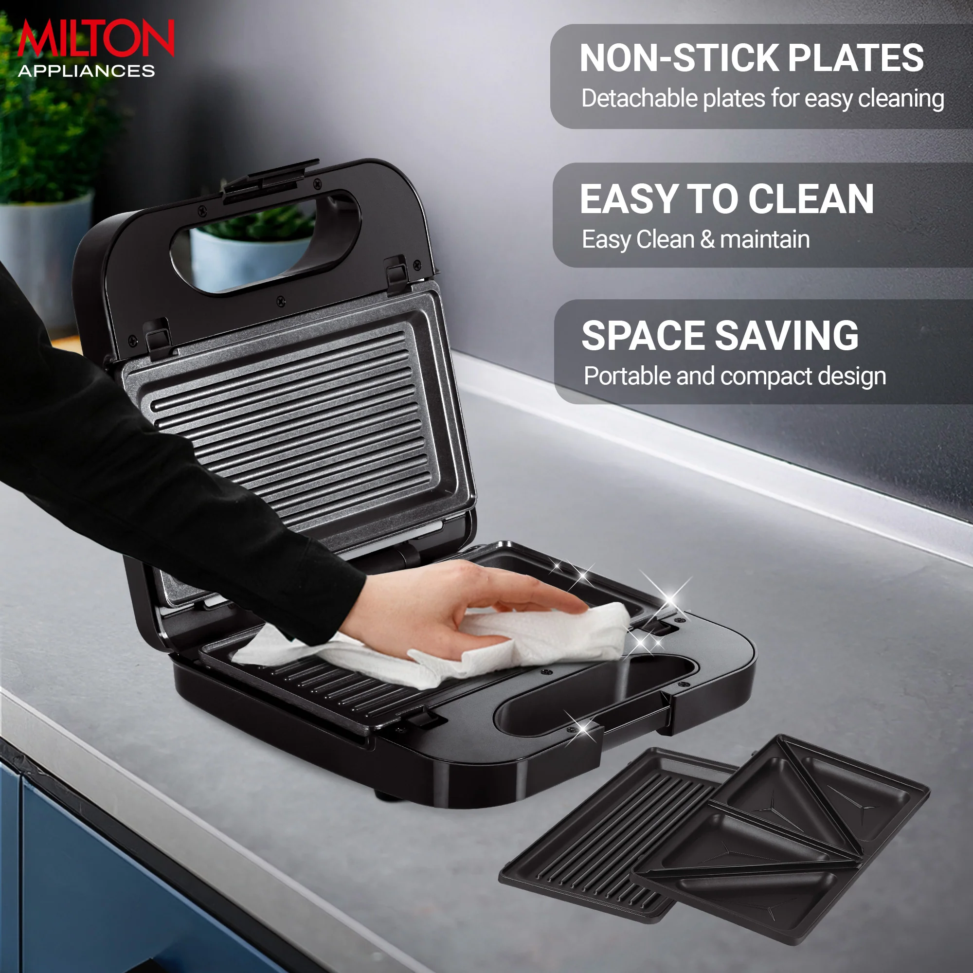 Sandwich Griller 2 in 1 HSM002 (Milton) - Image 2