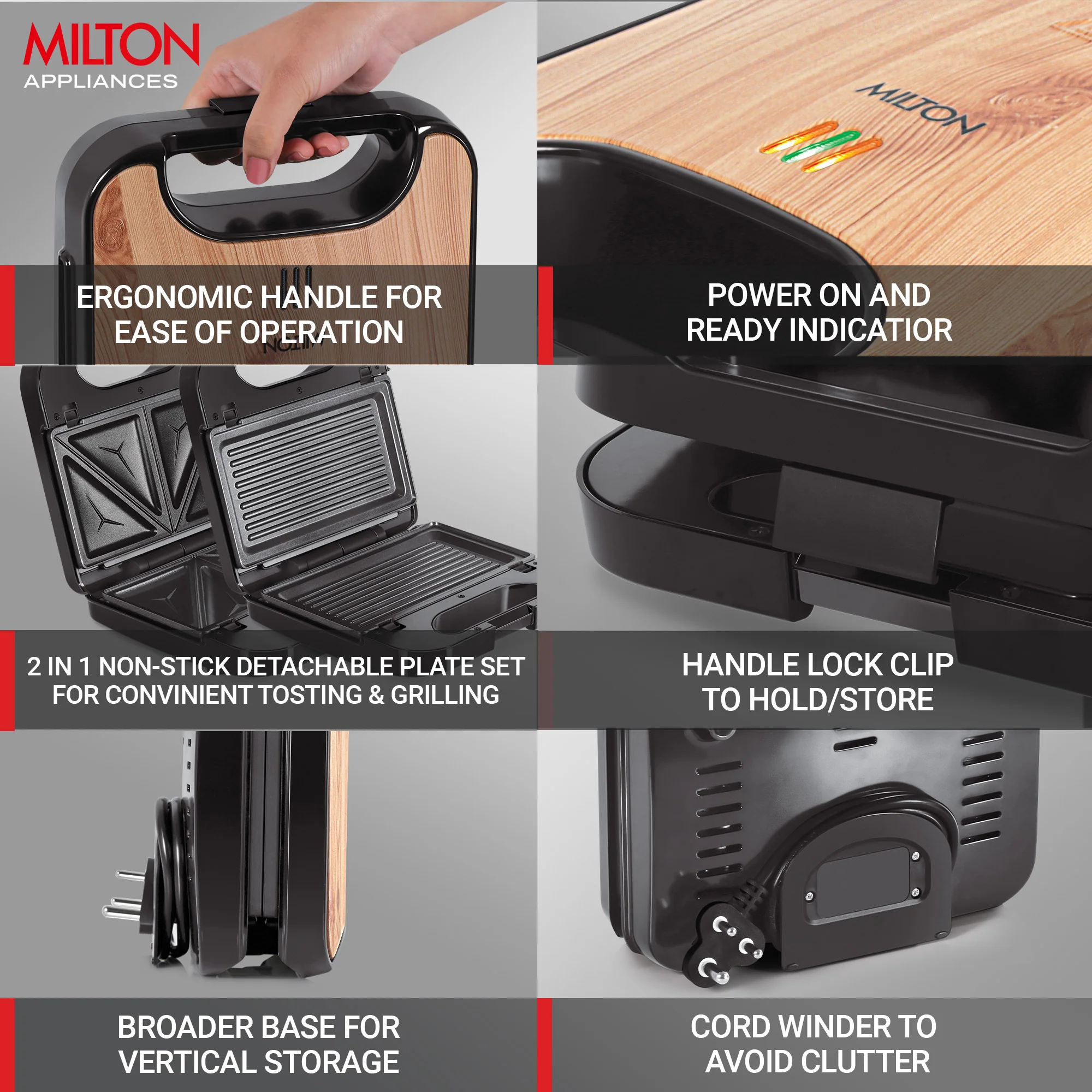 Sandwich Griller 2 in 1 HSM002 (Milton) - Image 4