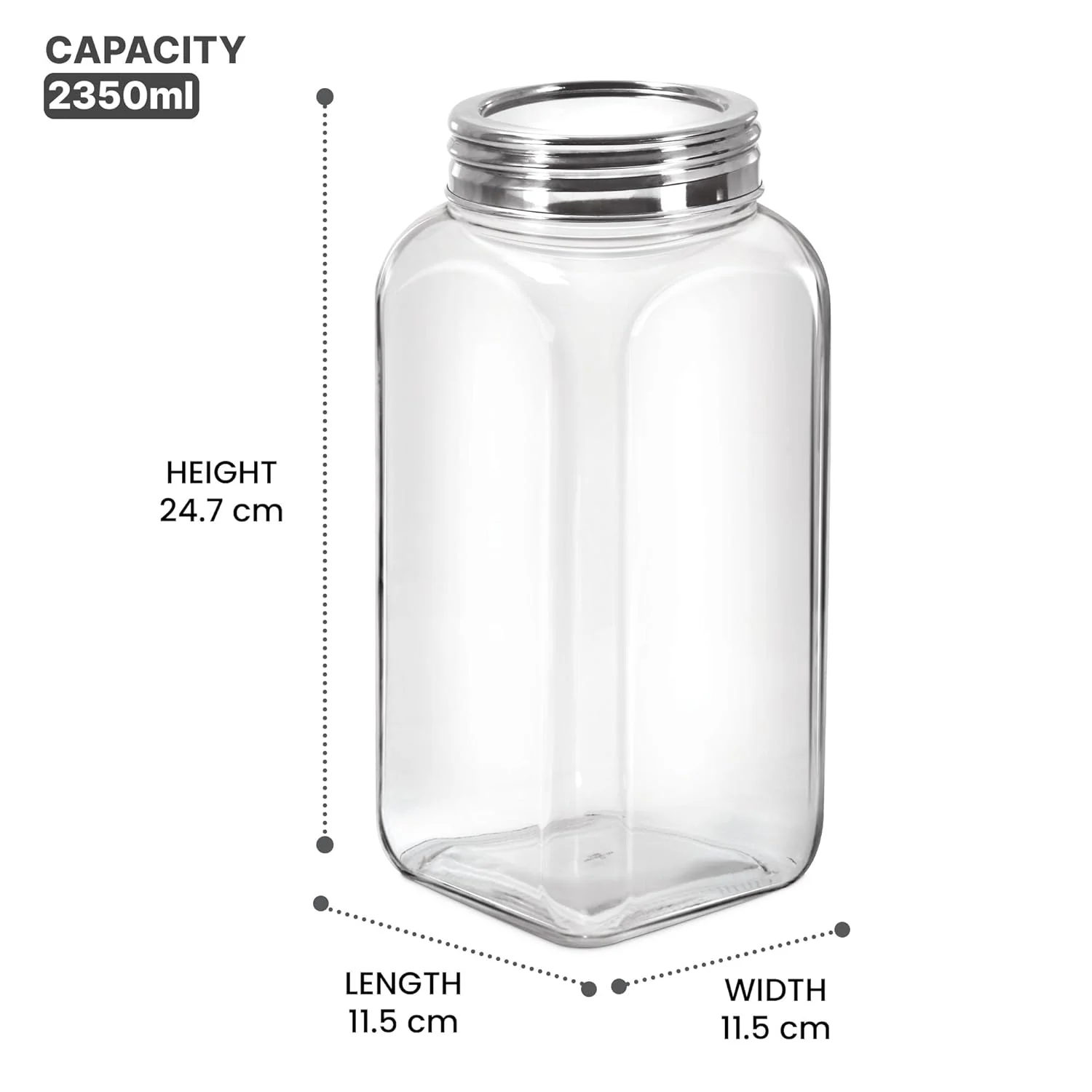 Square Jar With SS 304 Lid (Treo by Milton) - Image 8