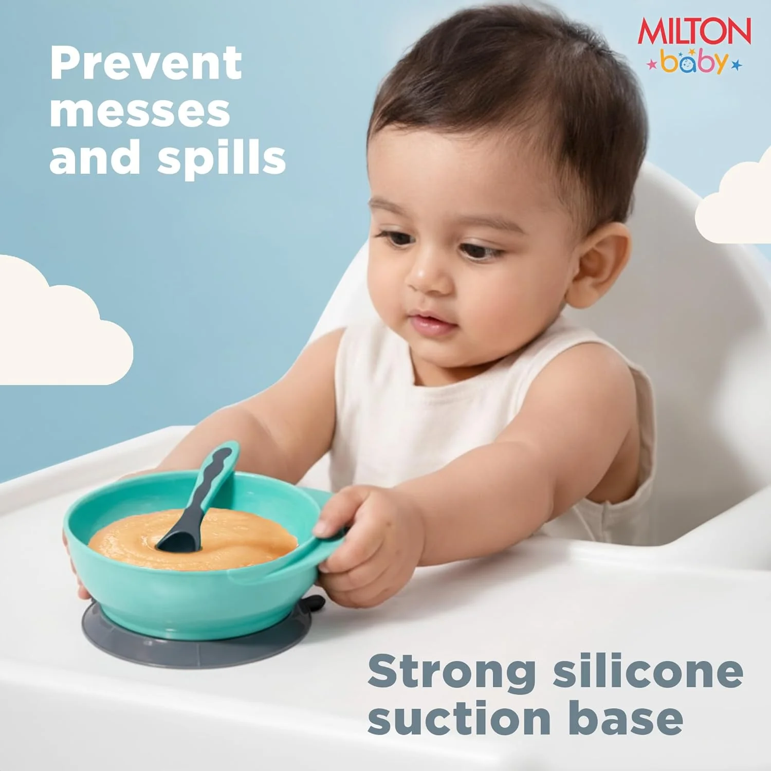 Suction Bowl With Lid Spoon For Baby (Milton) - Image 4
