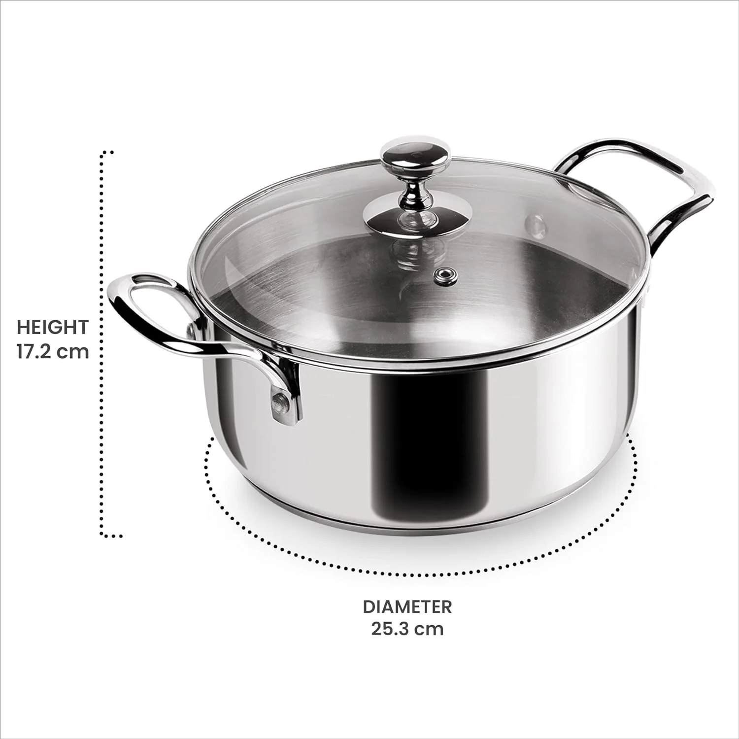 Tri Ply Stainless Steel Casserole With Lid Sandwich Bottom (Milton Procook) - Image 12