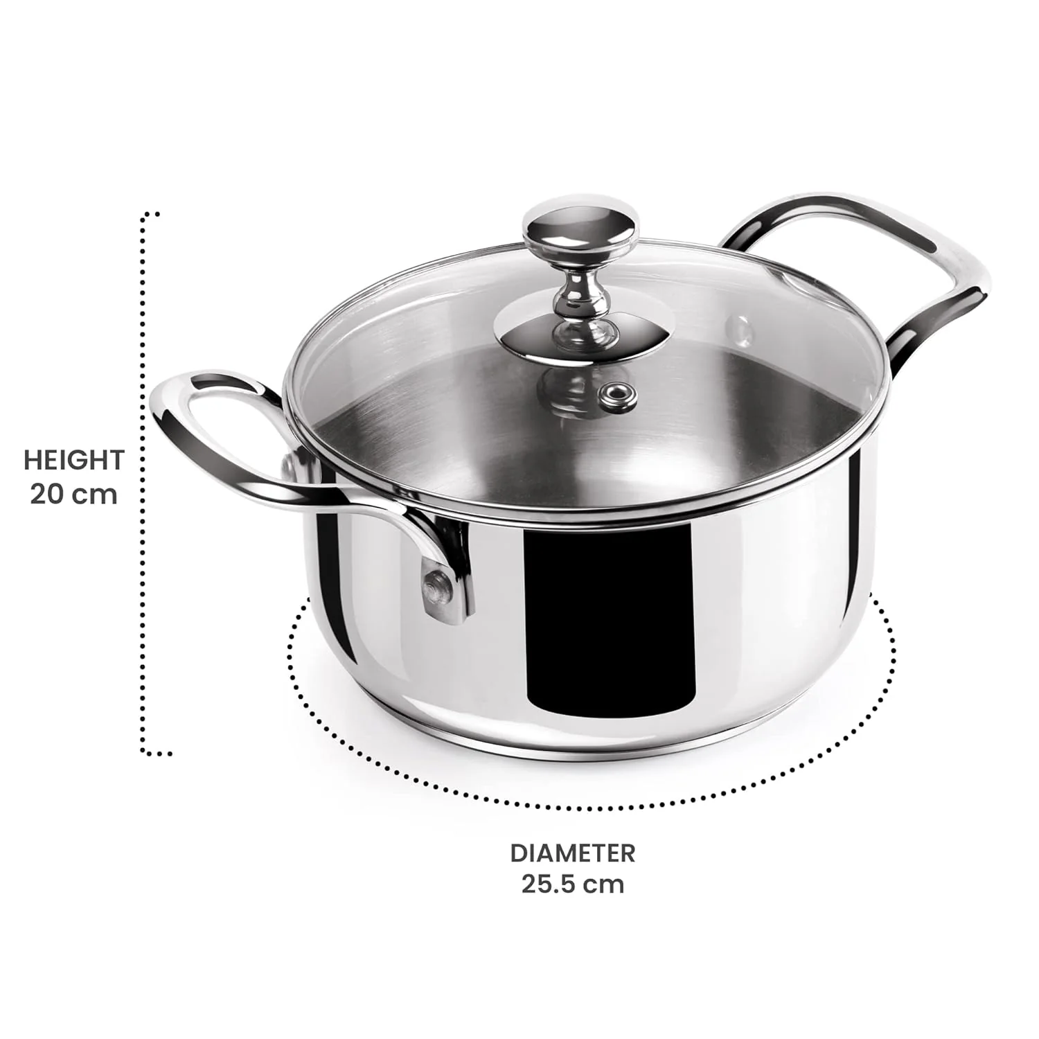 Tri Ply Stainless Steel Casserole With Lid Sandwich Bottom (Milton Procook) - Image 6